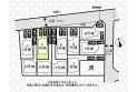 【区画図】車の出し入れがしやすい並列カースペース！
（実測図ではありません）