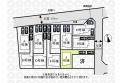 【区画図】車種によりますが車2台駐車可能です。
（実測図ではありません）