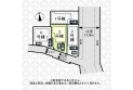 【区画図】車の出し入れがしやすい並列カースペース！
（実測図ではありません）