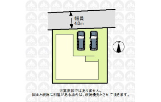 【区画図】車が出し入れしやすい並列カースペース！
（実測図ではありません）