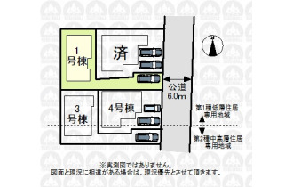 【区画図】前面道路が6.0ｍなので駐車しやすそうです。
（実測図ではありません）