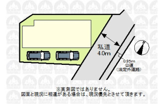【区画図】34坪以上のゆとりある敷地です。
（実測図ではありません）