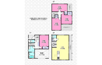 【区画図】リビングイン階段の４LDK住宅