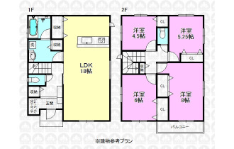 【間取】参考間取り（建物1799万円/土地建物合計価格4399万円）