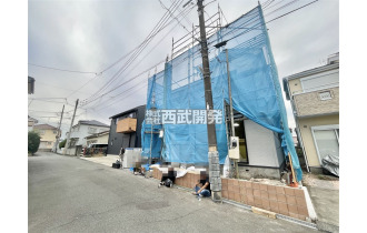 【外観】【現地全景】今しか見れない構造部分！地震にも耐えられるように一生懸命建築中です。