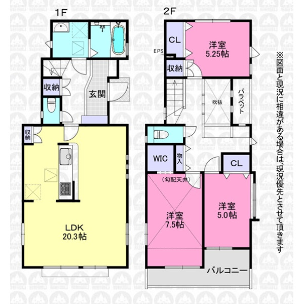 【間取】吹き抜けのある3LDKの間取り